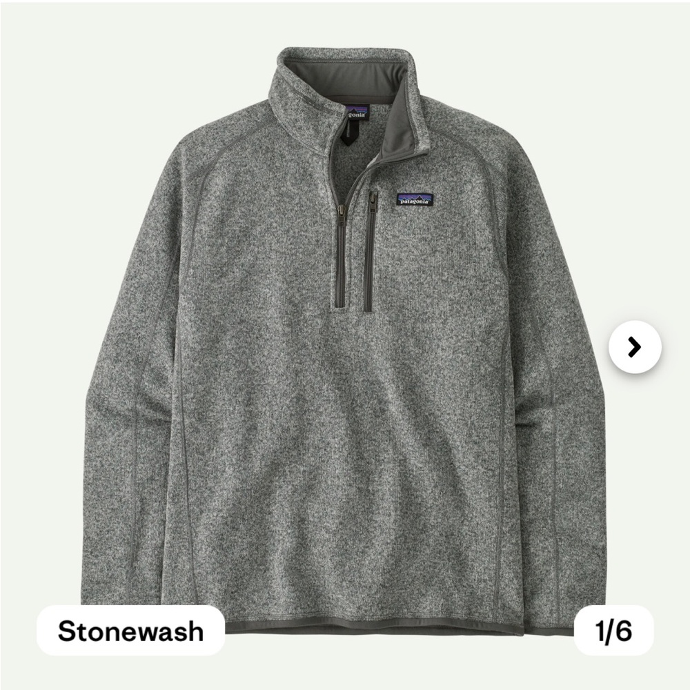 Patagonia Better Sweater Quarter Zip Fleece Stonewash‎ Gray M